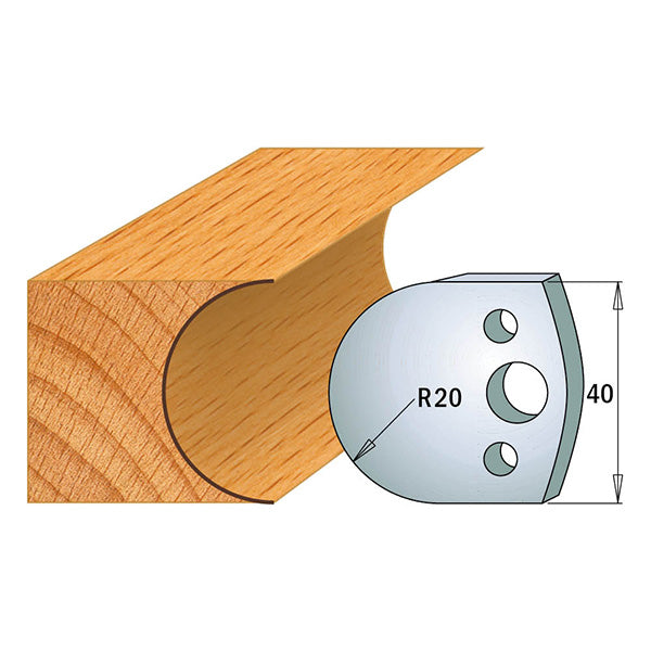 CMT 690.131 Profile Knives For Insert Shaper System 1-37/64" x 5/32" (40x4mm) 2Pk