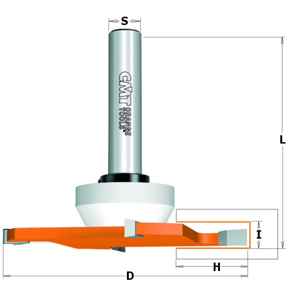 CMT 822.033.11B 4-Wing Cut Out Slot Cutters for Solid Surfaces 3-5/8" x 1/4" S=1/2"
