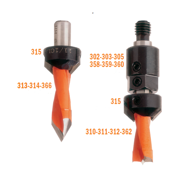 CMT 315.220.11 Countersink for 2 Flute Drills from 11 to 12mm 22mm Diameter Right-Hand Rotation