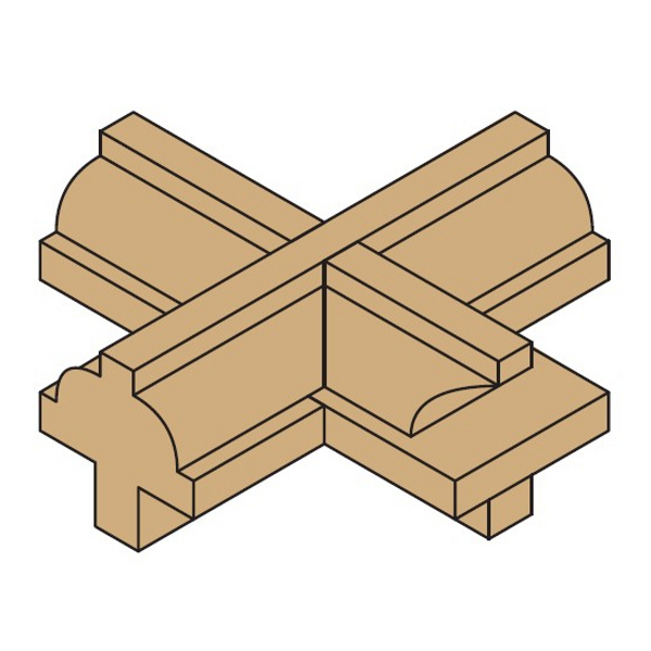 CMT 800.525.11 3-Piece Divided Light Door Set 1/2-Inch Shank