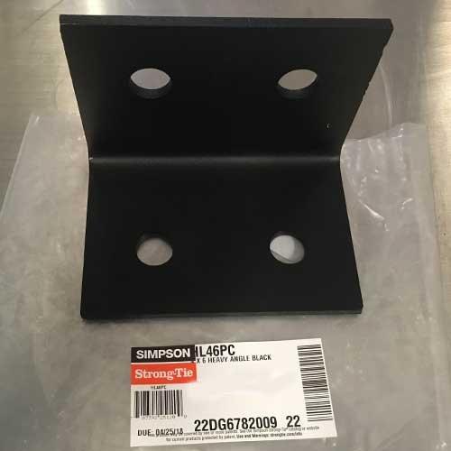 Simpson HL46PC 4 x 6 Black Ornamental Heavy L-Shaped Angle