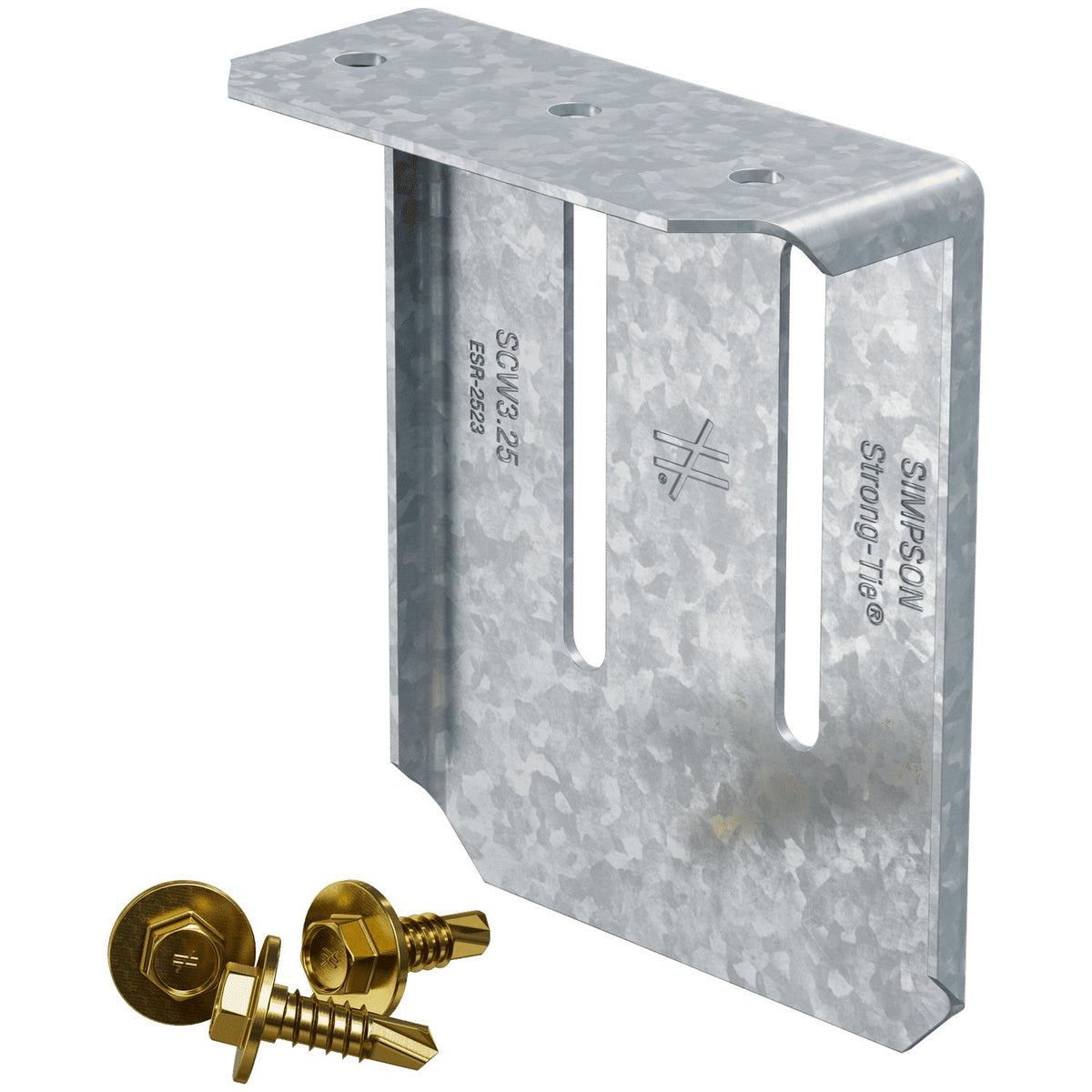 Simpson SCW3.25-KT Head-of-Wall Slide-Clip Connector 3-1/4" G90 Galv w/Shouldered Screws 25-Pk