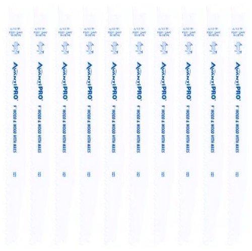 Avanti PS0912AW 9-Inch 6/12 TPI Bi-Metal Reciprocating Saw Blades for Wood with Nail