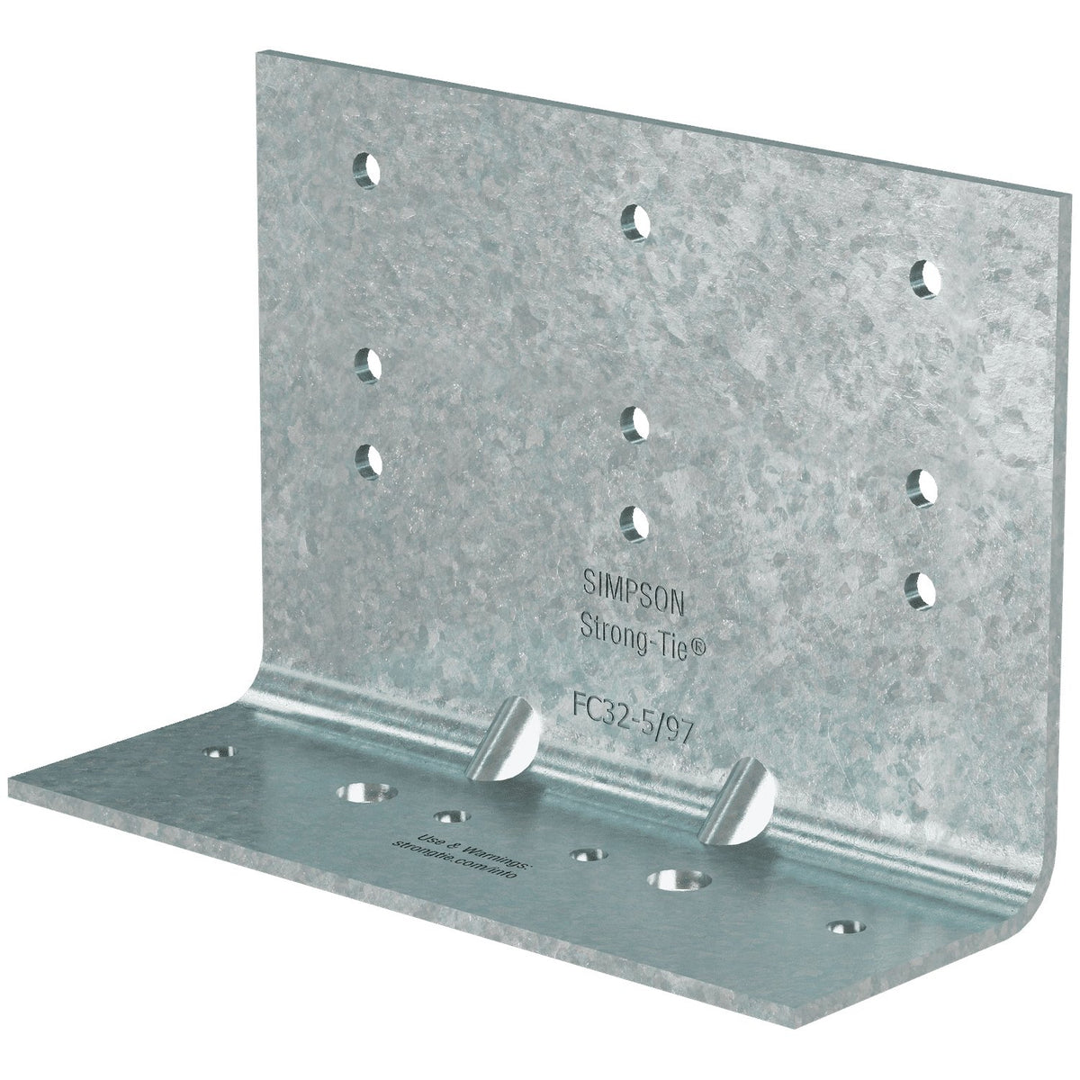 Simpson FC32-5/97-R25 Fixed-Clip Bypass Framing Connector 2x3.5x5 in 12-Ga G90 Galvanized 25-Pack