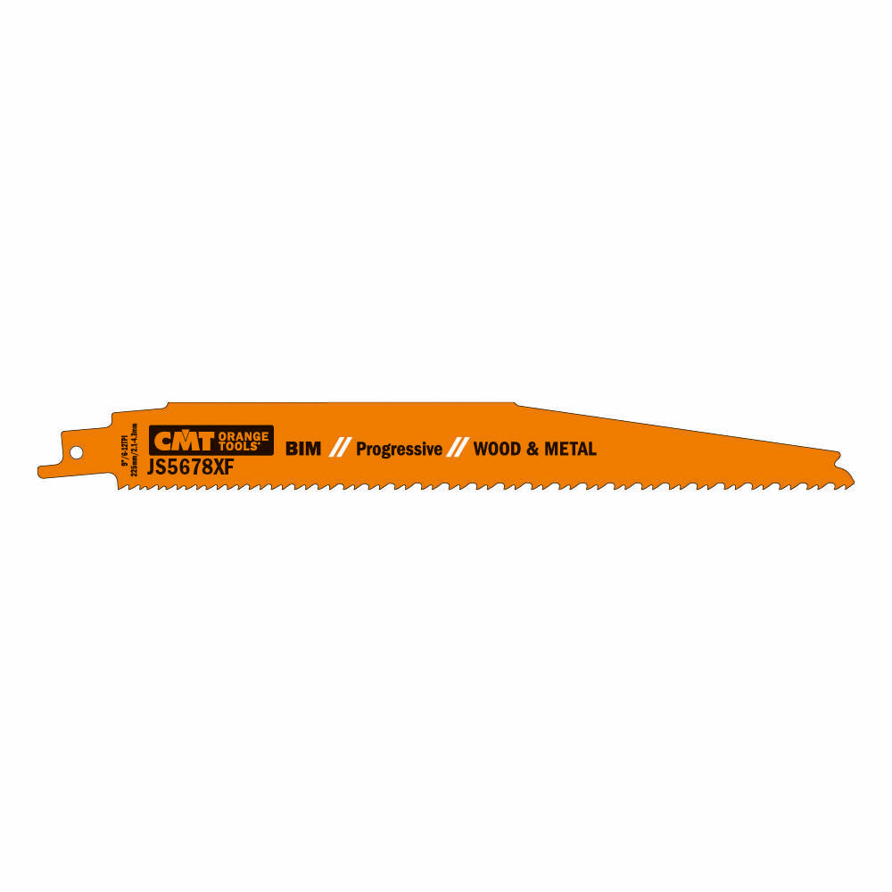 CMT JS5678XF-5 Reciprocating Saw Blades for Wood & Metal BIM 9" x 6-12TPI (5-Pc)