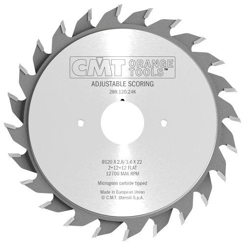 CMT 289.120.24K Industrial Adjustable Scoring Blade 120 x 22mm T12+12 Flat