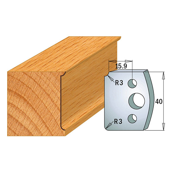 CMT 690.170 Profile Knives For Insert Shaper System 1-37/64" x 5/32" (40x4mm) 2Pk