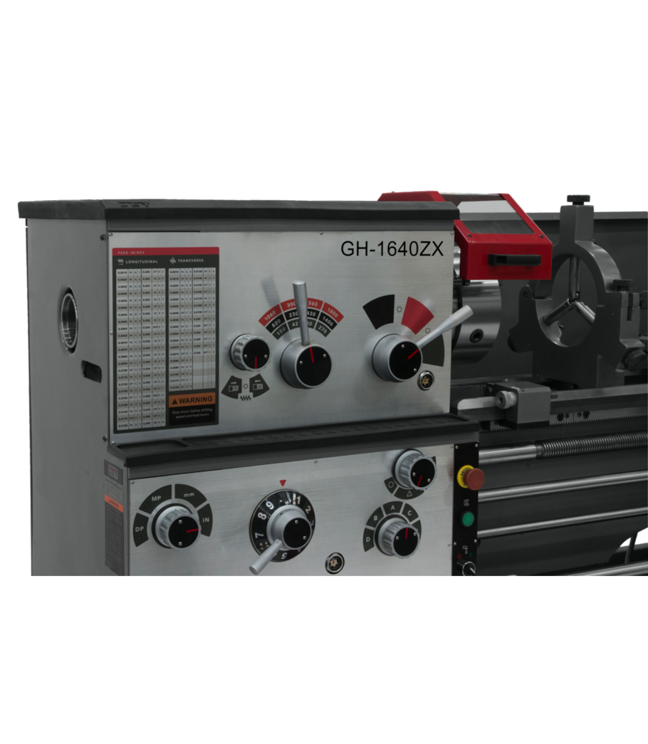 JET GH-1640ZX, 3-1/8" Spindle Bore Geared Head Lathe - 321930