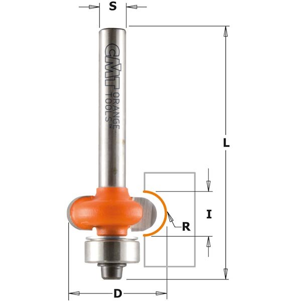 CMT 862.050.11 Wainscot/Paneling Bit with 13/64-Inch Radius 1/4-Inch Shank
