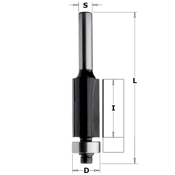 CMT 80603 Contractor Flush Trim Bit 3/8" x 9/16" S=1/4"