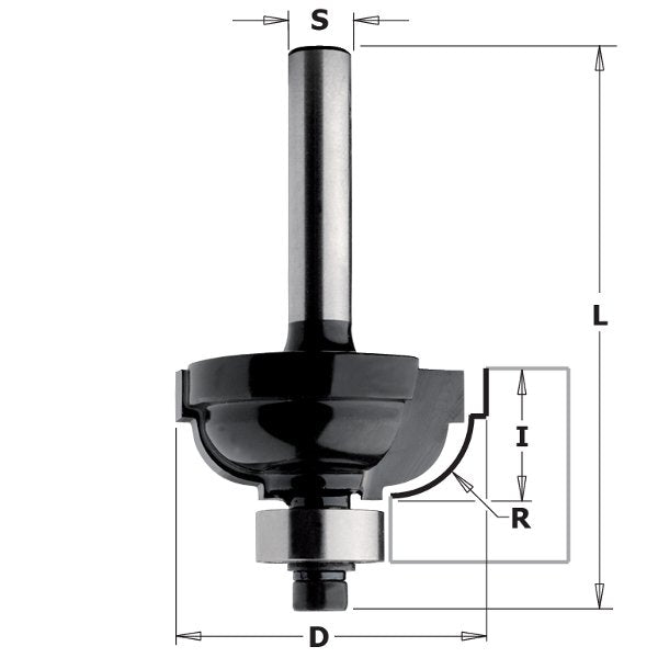 CMT 86301 Contractor Cove & Fillet Bit 1" x 1/2" R=3/16" S=1/4"