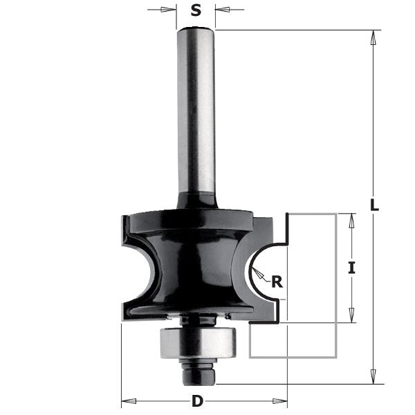 CMT 86102 Contractor Corner Bead Bit 1" x 11/16" R=3/16" S=1/4"