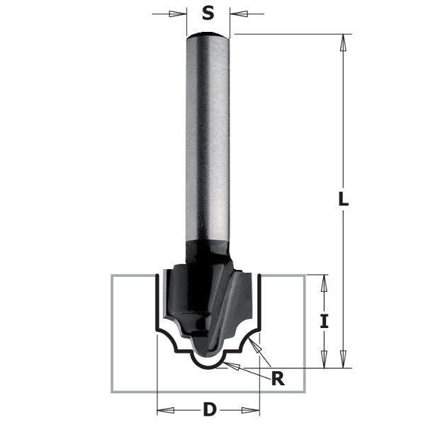 CMT 84805 Contractor Plunge Ogee Bit 1/2" R=3/32" S=1/4"