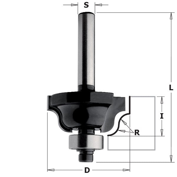 CMT 84001 Contractor Roman Ogee Bits 1-1/8" R=5/32" S=1/4"