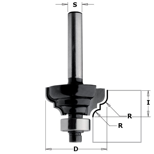 CMT 84403 Contractor Classical Ogee Bit 1" R=1/8" S=1/4"