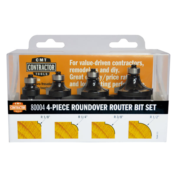 CMT 80004 4 Pc Contractor Roundover Set S=1/4" R=1/8"-1/4"-3/8"-1/2"