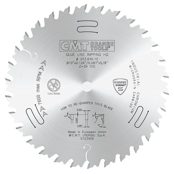 CMT 203.630.10 Heavy Duty Glue Line Ripping Saw Blade 10" x 5/8" T30 TCG