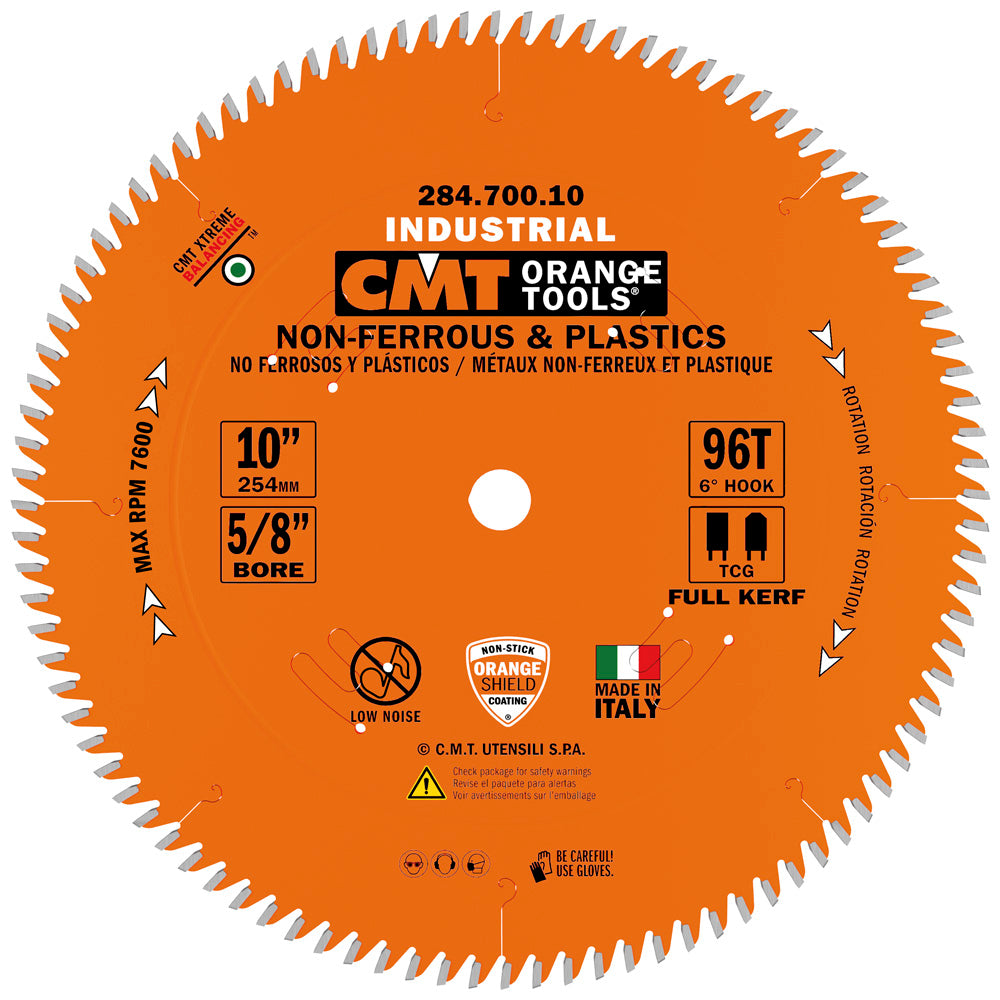 CMT 284.700.10 Thin Non-Ferrous Metal & Plastics 10" x 5/8" T96 TCG