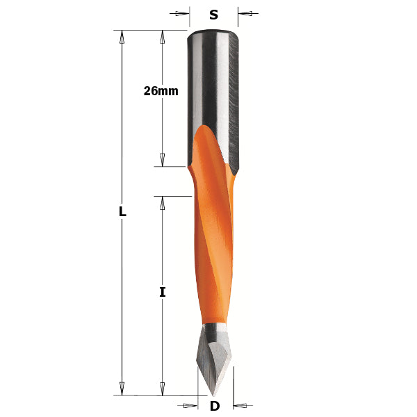 CMT 314.100.11 Dowel Drill For Through Hole 10 x 35 x 70mm RH