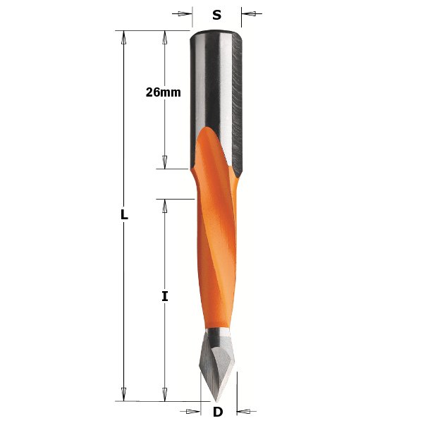 CMT 314.040.11 Dowel Drill For Through Hole 5/32” x 30 x 70mm RH