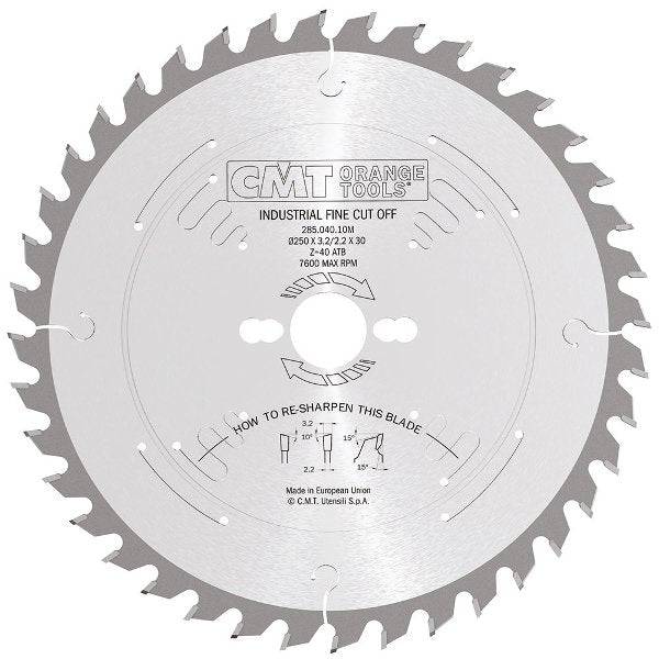 CMT 285.072.14M Industrial Heavy-Duty Fine Cut-Off ATB Blade and 350mm 13-25/32-Inch by 72 Teeth 10-Degree ATB with 30mm Bore