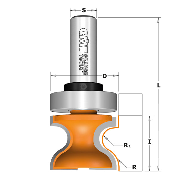 CMT 855.804.11B Window Sill Bit with 3/8 to 7/32-Inch Radius, 1/2-Inch Shank