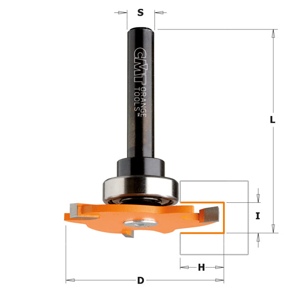 CMT 823.332.11B Slot Cutter with Arbor & Bearing, 1/2-Inch Shank
