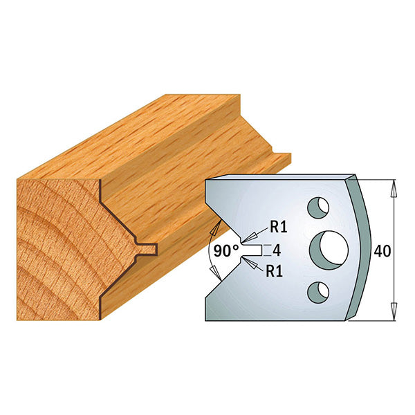 CMT 690.072 Profile Knives For Insert Shaper System 1-37/64" x 5/32" (40x4mm) 2Pk