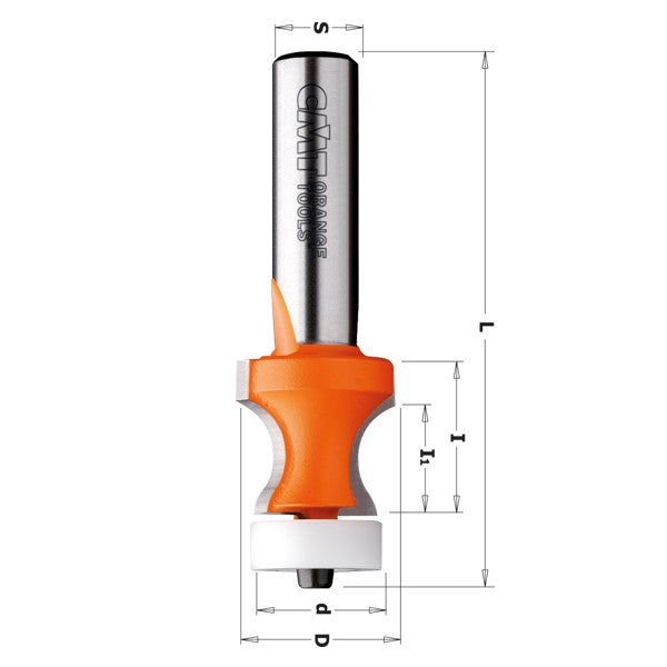 CMT 880.531.11 Solid Surface - No-Drip Bit 1" 3/4" R=5/16" S=1/2"