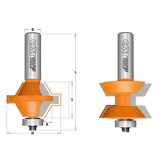 CMT 855.510.11 2-Pcs Edge Banding Bit Set, 1-37/64-Inch, 1/2-Inch Shank