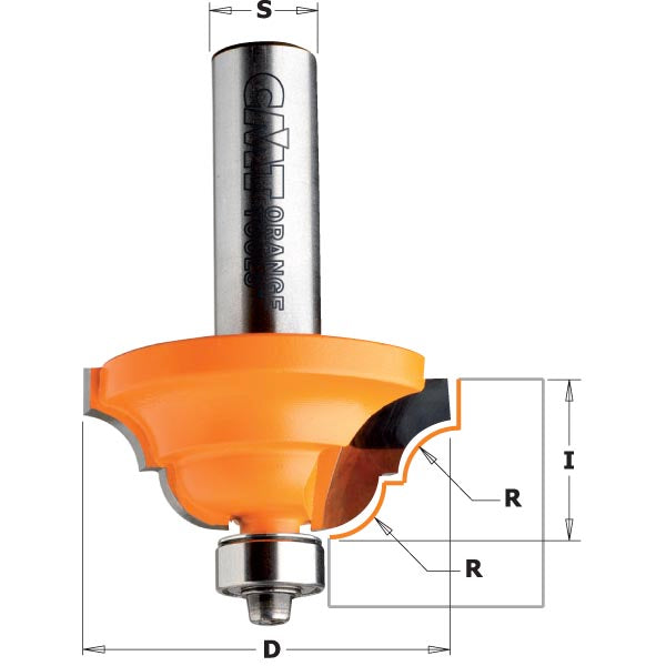 CMT 841.880.11 Classical Ogee Bit w/Bearing 1-11/16" x 3/4" R=1/4" S=1/2"