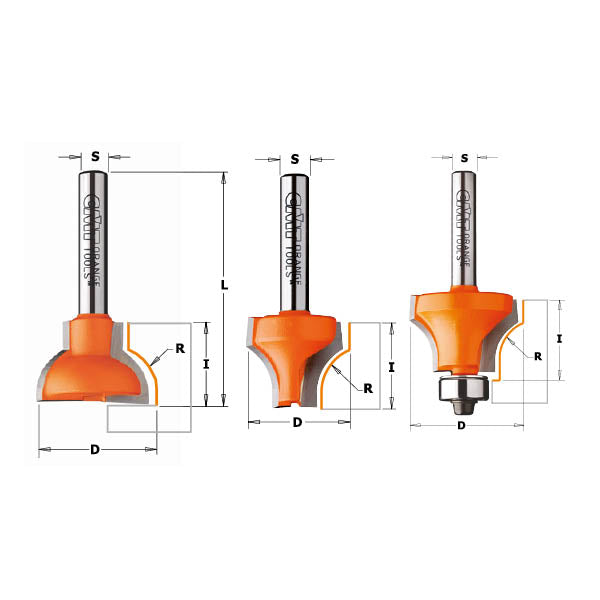 CMT 855.307.11F Ovolo Sash Bit (Female), 7/8-Inch Diameter, 1/4-Inch Shank