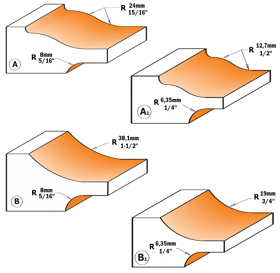 CMT 890.524.11 Raised Panel Bit with Backcutter 3-1/2-Inch Diameter 1/2-Inch Shank