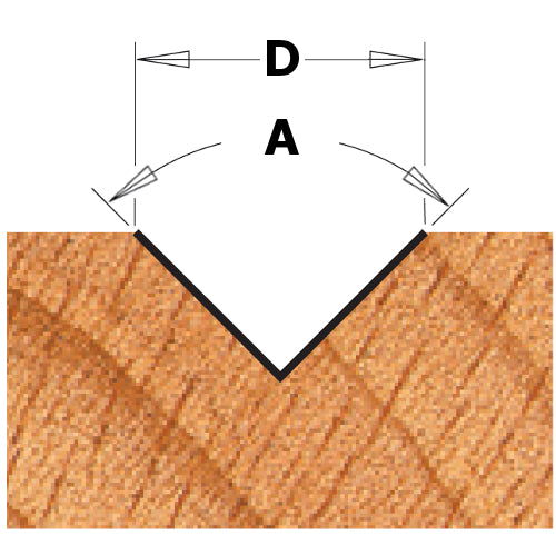 CMT 81503 Contractor V-Grooving Bit 1/2-inch Diameter 90 degree Cutting Angle 1/4-inch shank