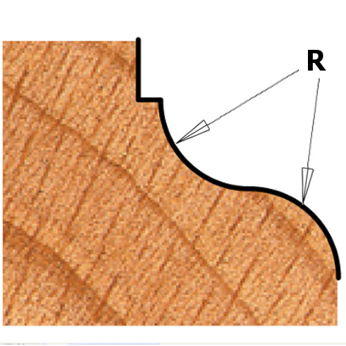 CMT 84602 Contractor Ogee with Fillet Bit 1-5/8-inch Diameter 1/4-inch Radius 1/4-inch Shank