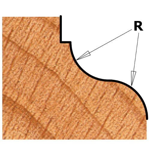 CMT 84103 Contractor Classical Ogee Bit 1-1/8-inch Diameter 1/8-inch Radius 1/4-inch Shank