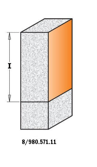 CMT 880.571.11 Solid Surface Flush Trim Bit for Sinks with 3/4" Diameter and 1/2" Shank