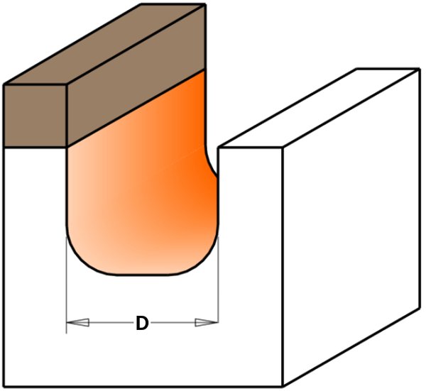CMT 851.502.11B Bowl & Tray Bit with Bearing 1/2-Inch Shank 1-1/4-Inch Diameter Carbide-Tipped Orange
