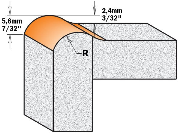 CMT 880.531.11 Solid Surface No-Drip Bit W/Bearing, 1-Inch Diameter, 1/2-Inch Shank