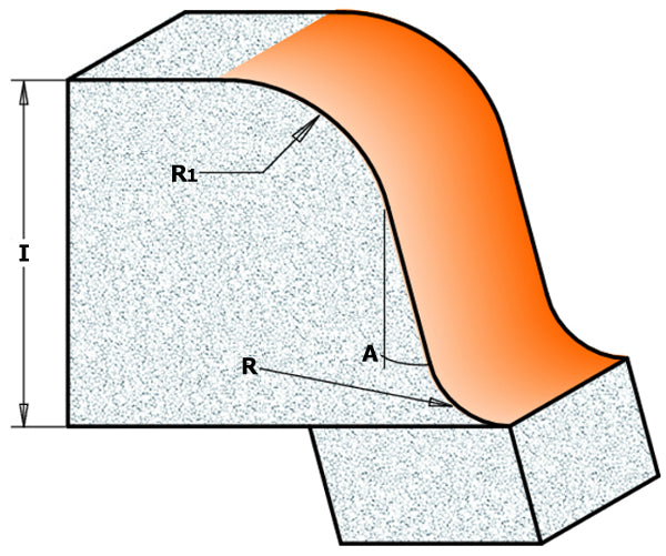 CMT 880.542.11 Solid Surface Rounding OverNo-Drip Bit W/Bearing 1-Inch Diameter 1/2-Inch Shank