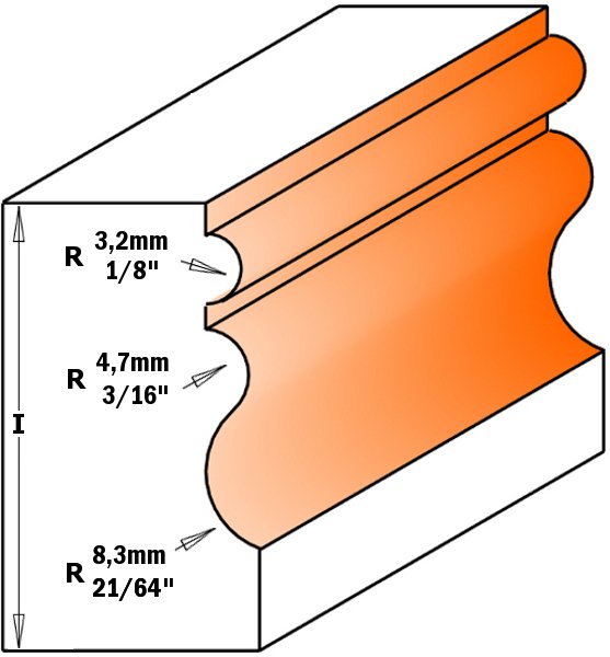 CMT 855.901.11 Molding Bit, 1/2-Inch Shank, 15/16-Inch Diameter, Carbide-Tipped