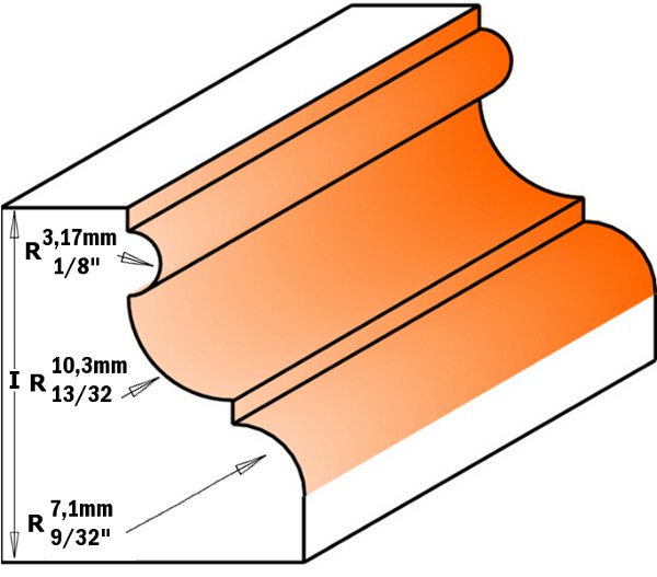 CMT 856.501.11 Molding Bit, 1/2-Inch Shank, 1-7/8-Inch Diameter, Carbide-Tipped