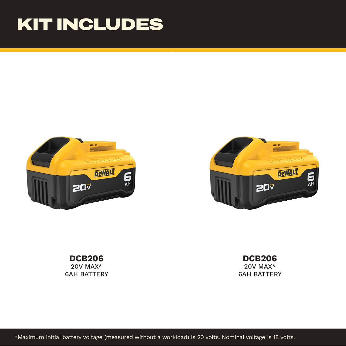 DEWALT 20 2-Pack 6 Amp-Hour; 6 Amp-Hour Lithium Battery