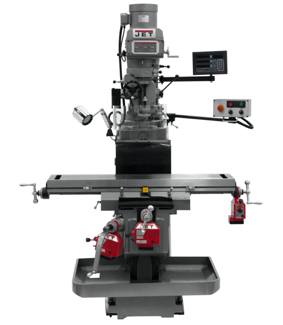 JET JTM-1254VS Variable Speed Vertical Mill w/Newall DP700 DRO X Y & Z Powerfeeds