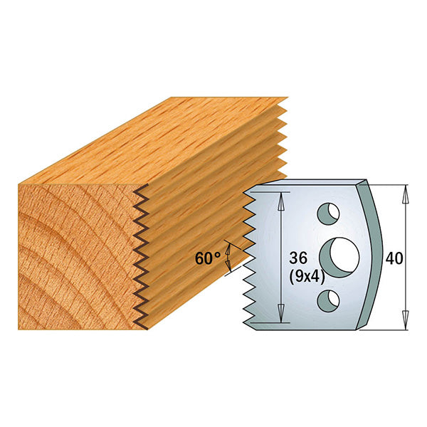 CMT 690.117 Profile Knives For Insert Shaper System 1-37/64" x 5/32" (40x4mm) 2Pk