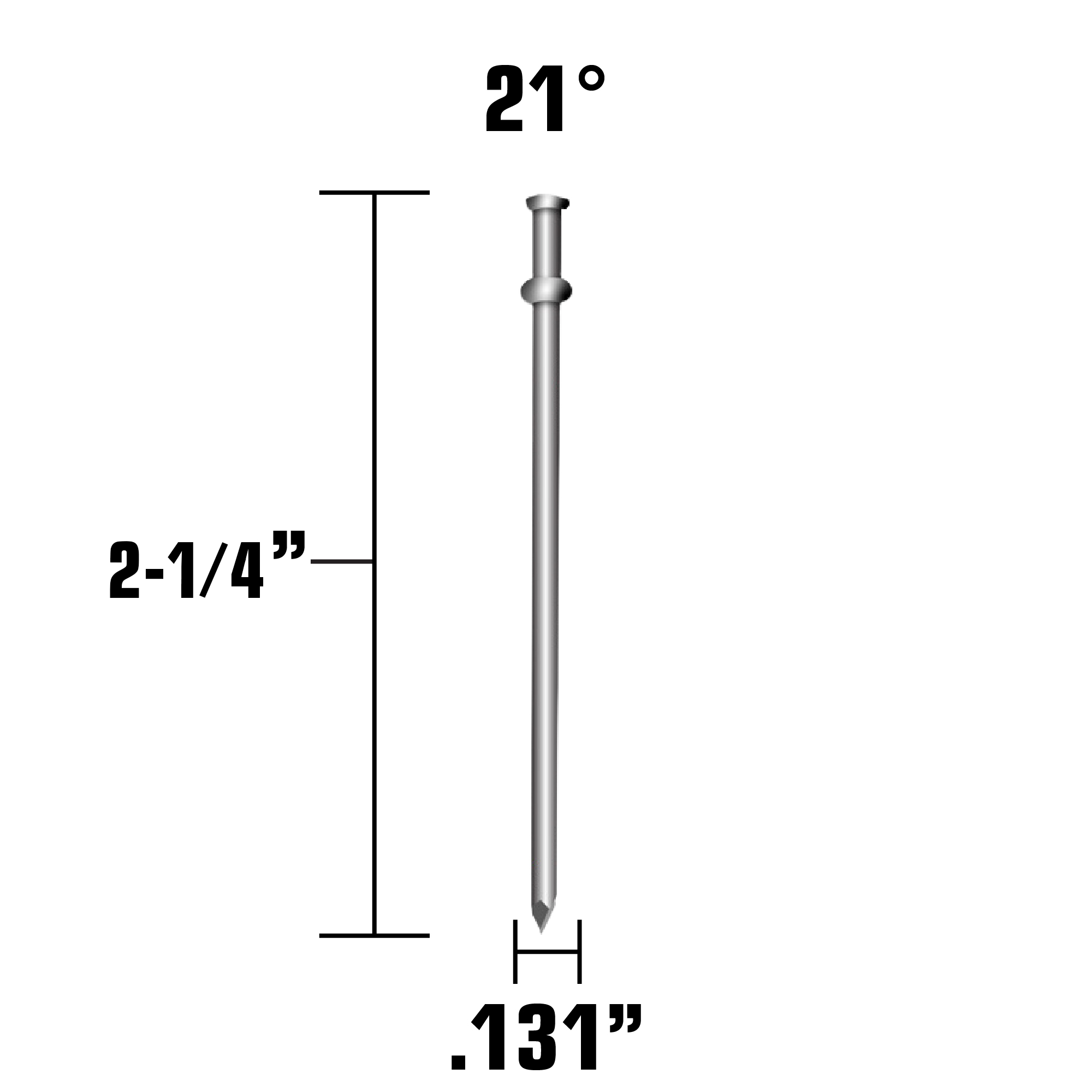 Metabo HPT 50214-6D Collated Duplex Nail 2-1/4 Inch 21 Degree Plastic Strip