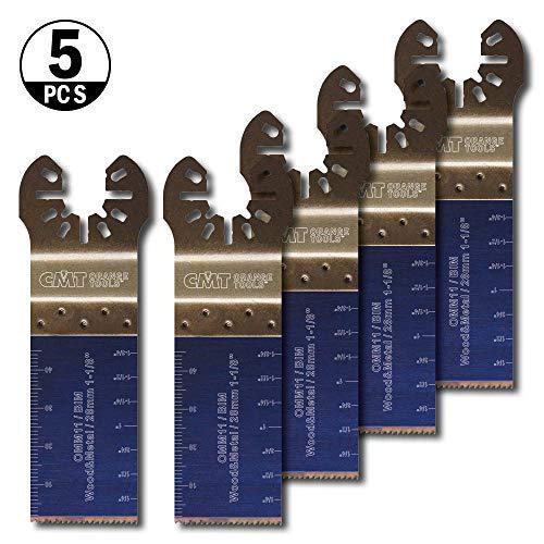 CMT OMM11-X5 1-1/8" Plunge and Flush-Cut Blade for Wood & Metal BIM (5-Pc)