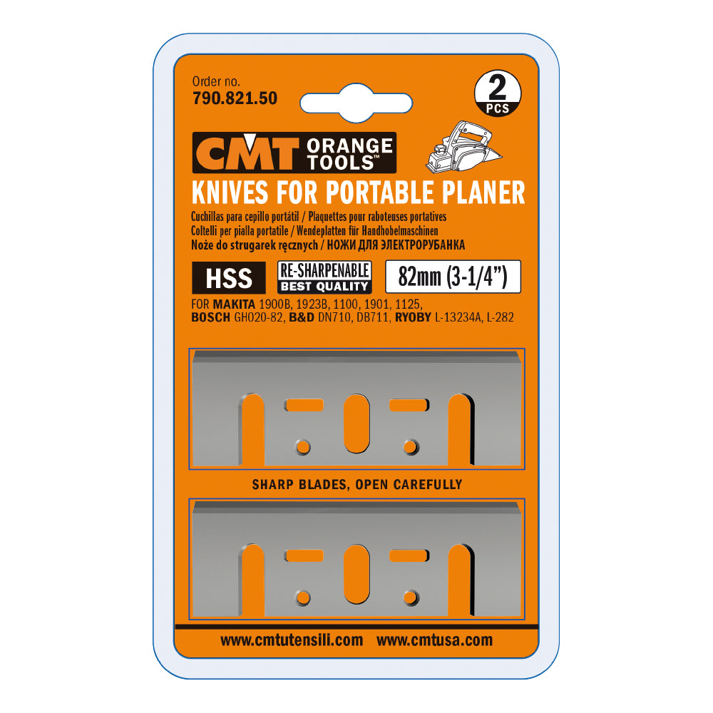 CMT 790.821.50 HSS Knives for Portable Planers 82x29x3mm 2Pk