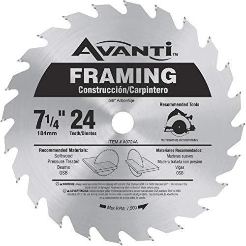 Avanti 7-1/4" x 24-Tooth Framing Circular Saw Blade A0724A 10Pk