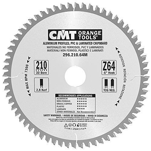CMT 296.210.64M Non-Ferrous Metal & Melamine Saw Blade 8-1/4" x 30mm T64
